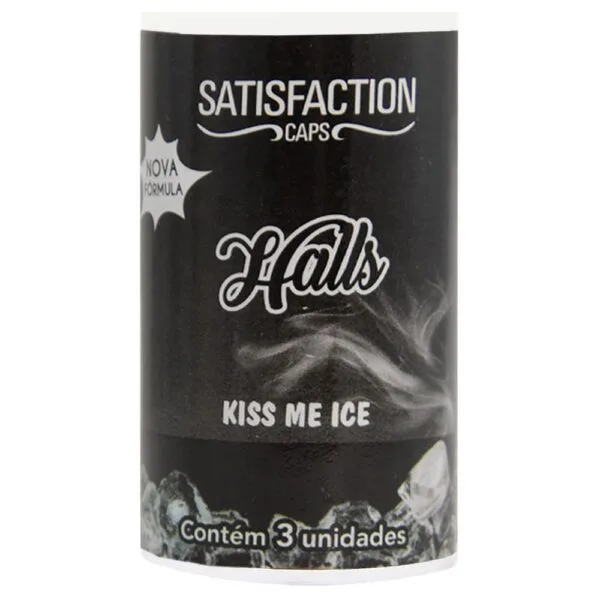 Bolinha Beijável Halls Preto Kiss Me Ice 03 Unidades Satisfaction