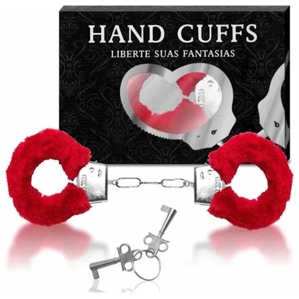 Algema Com Pelucia Hand Cuffs Vermelho