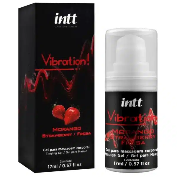 Vibration Morango Gel Excitante Beijável 17Ml Intt