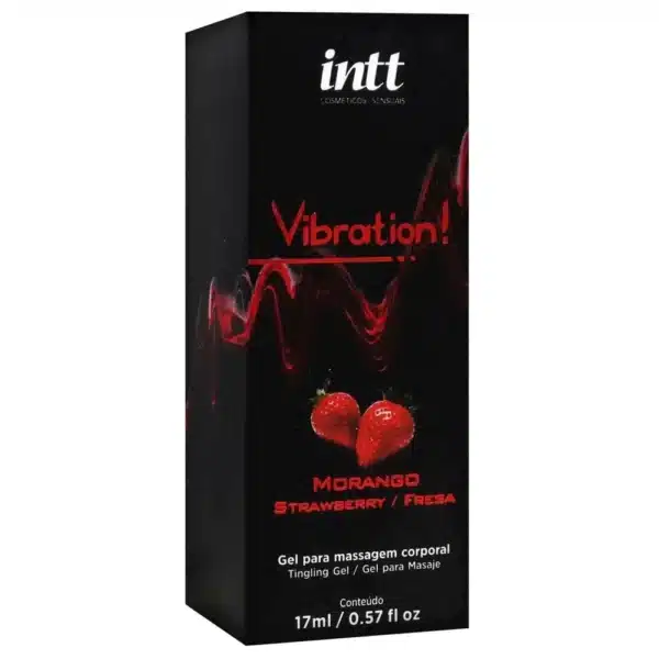 Vibration Morango Gel Excitante Beijável 17Ml Intt - Image 2