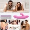 Vibrador Coelho Ponto G com Aquecimento e Sugador Clitóris Rosa - Image 2