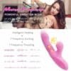 Vibrador Coelho Ponto G com Aquecimento e Sugador Clitóris Rosa - Image 6