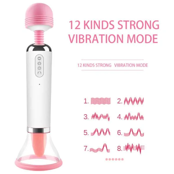 Vibrador Varinha Magica, Sugador e Língua