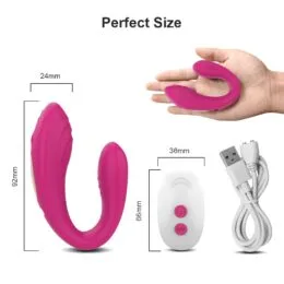Vibrador Duplo Prazer Com Controle Remoto Recarregável