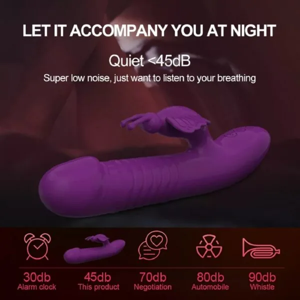 Vibrador Vai e Vem Borboleta Recarregável Roxo - Image 5
