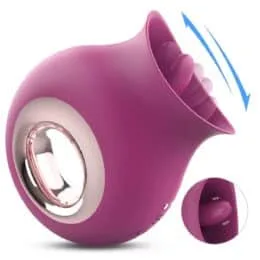 Vibrador Língua Cabo Cromado Cor Rosa
