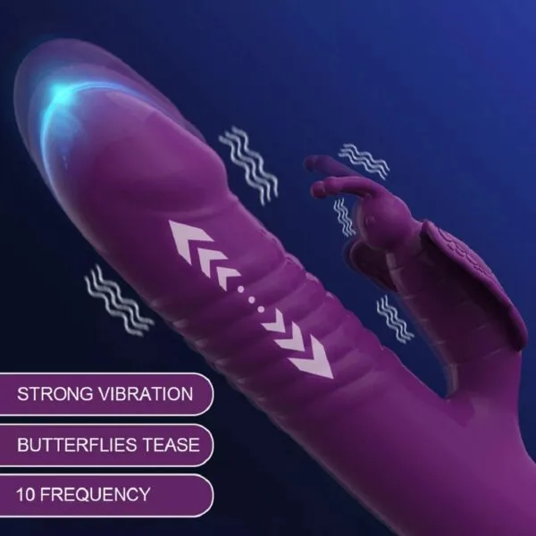 Vibrador Vai e Vem Borboleta Recarregável Roxo - Image 4