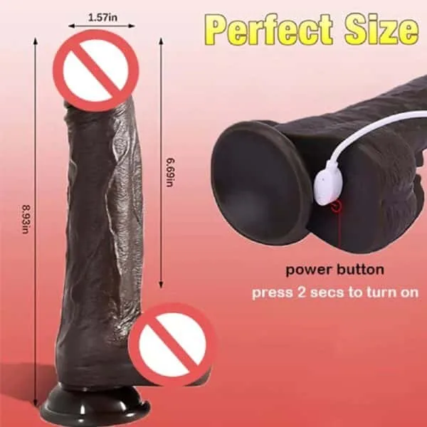 Prótese Pênis Realístico Preto Ultra Macio Com Controle 22 x 4 cm - Image 2