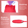 Vibrador Vai e Vem com Sugador Formato de Rosa (Vermelho) - Image 2