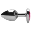 Plug Anal Médio Aço Inoxidável Cônico Cristal Coração Pink - Imagem 2