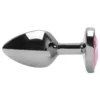 Plug Anal Pequeno Aço Inoxidável Cônico Cristal Coração Rosa - Image 3