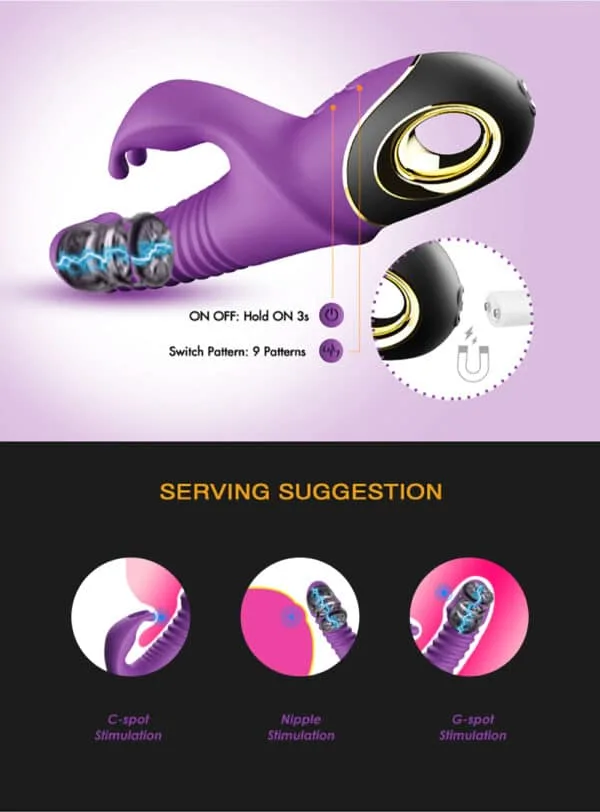 Vibrador Coelho Vai e Vem Rotação 360º - Image 9