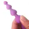 Plug Anal Esferas Coração Aveludado Roxo - Image 2
