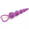 Plug Anal Esferas Coração Aveludado Roxo - Image 3