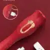 Vibrador Dildo Formato Boca Ponto G Vermelho - Imagem 3