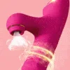 Vibrador Dildo Vai e Vem Rotativo Com Sugador Clitóris Cor Pink