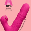 Vibrador Dildo Vai e Vem Rotativo Com Sugador Clitóris Cor Pink - Image 2