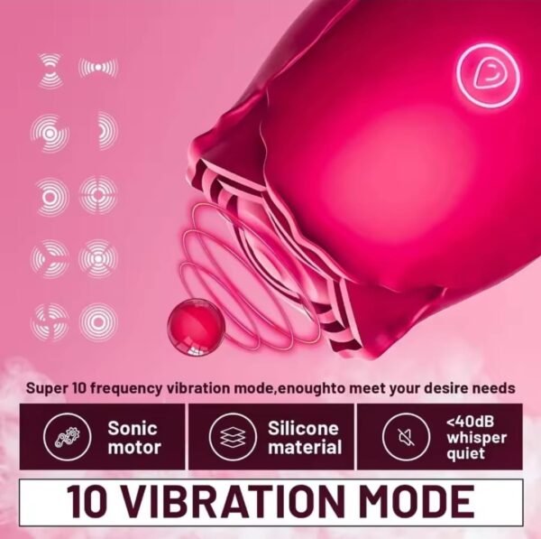 Vibrador Sucção Formato Rosa Recarregável