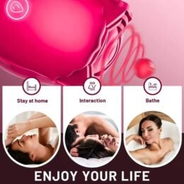 Vibrador Sucção Formato Rosa Recarregável