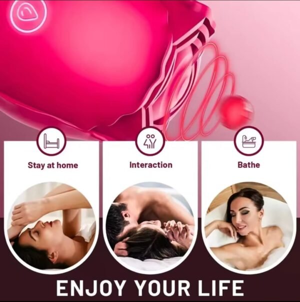 Vibrador Sucção Formato Rosa Recarregável