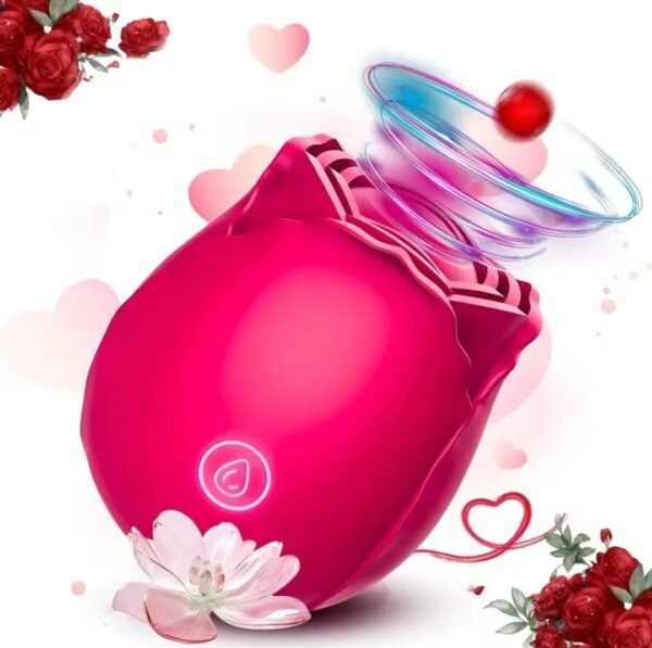Vibrador Sucção Formato Rosa Recarregável - Image 3