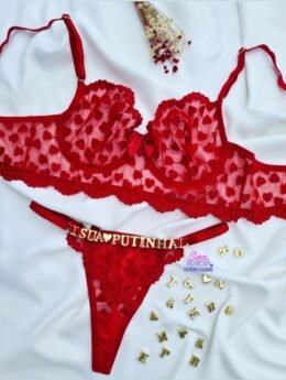 Conjunto de Tule Coração com Aro Personalizável