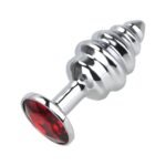 Plug Anal Colmeia Metal Tamanho G - Pedra Vermelho 3 Plug Anal Colmeia