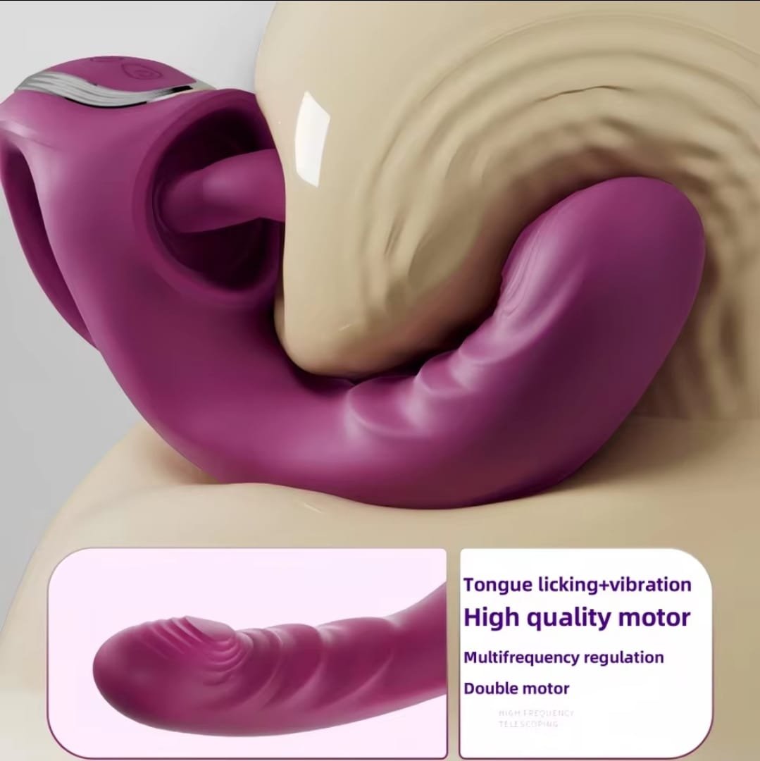 Vibrador Ponto G com Língua Estimuladora de Sexo Oral 1 Vibrador Ponto G com Língua Estimuladora de Sexo Oral