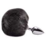 Plug Anal Metal Cromado Pompom Cinza Hard - Imagem 2
