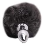 Plug Anal Metal Cromado Pompom Cinza Hard - Imagem 4