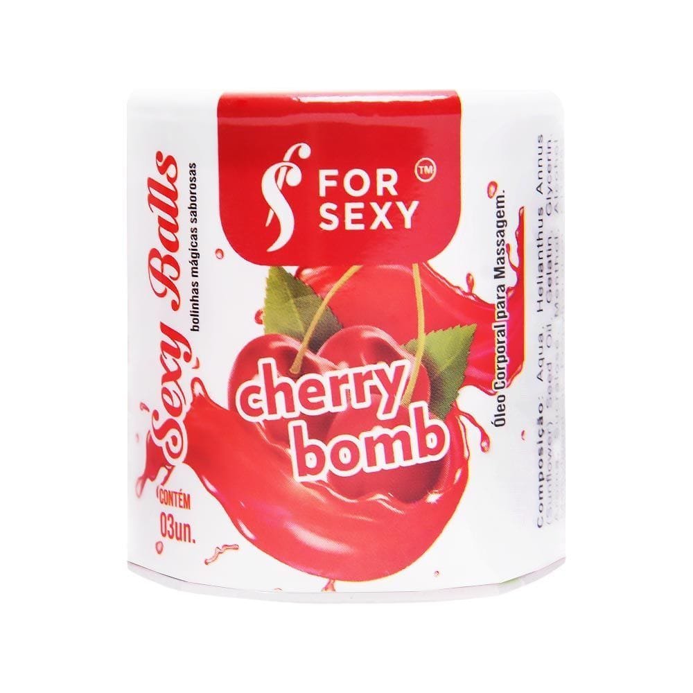 16330303028907_zoom.jpg Sexy Ball Bolinha Cherry Bomb 03 Unidades For Sexy - Imagem 1