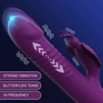 Vibrador Vai e Vem Borboleta Recarregável Roxo - Imagem 4