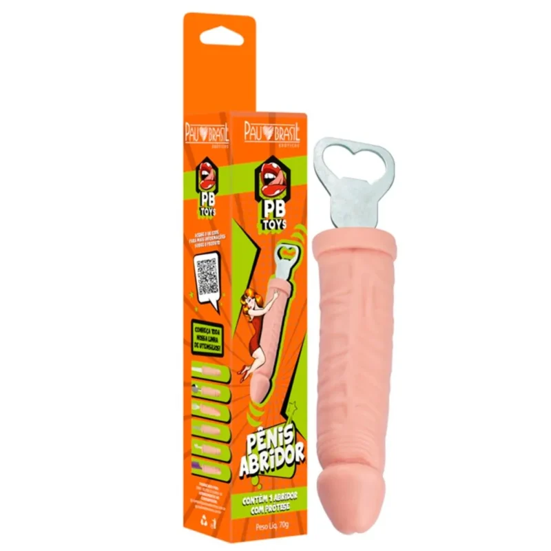 Abridor de Garrafa em Formato de Penis Pau Brasil
