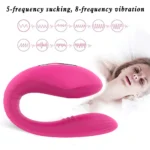 Vibrador Duplo Prazer Com Sugador Controle Remoto Recarregável - Imagem 4