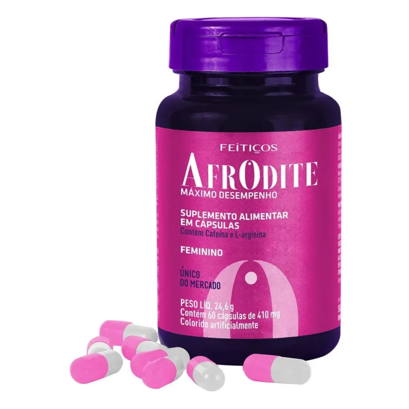 Afrodite Suplemento Alimentar Feminino em Capsulas 410 mg Feiticos Aromaticos