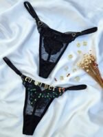 Calcinha Fio Lantejoula Personalizável Tule Liso - Imagem 2