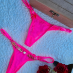 Calcinha Fio Personalizável Rosa Neon Tule