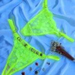 Calcinha Fio Personalizável Amarelo Neon Borboleta