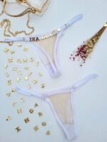 Calcinha Fio Personalizável Ilusion Branca Tule 0822