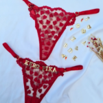 Calcinha Fio Vermelho Personalizável Tule Coração