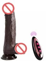 Prótese Pênis Realístico Preto Ultra Macio Com Controle 22 x 4 cm