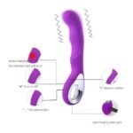 Vibrador Ponto G Acabamento Cromado Recarregável Roxo - Imagem 2
