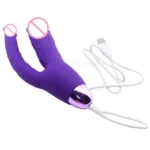 Vibrador Dildo Duplo Prazer Roxo - Imagem 3