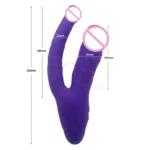 Vibrador Dildo Duplo Prazer Roxo - Imagem 4