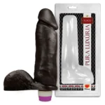 Prótese Pura Luxúria Realístico com Escroto e Vibro 20,5 x 4,7cm Sexy Fantasy