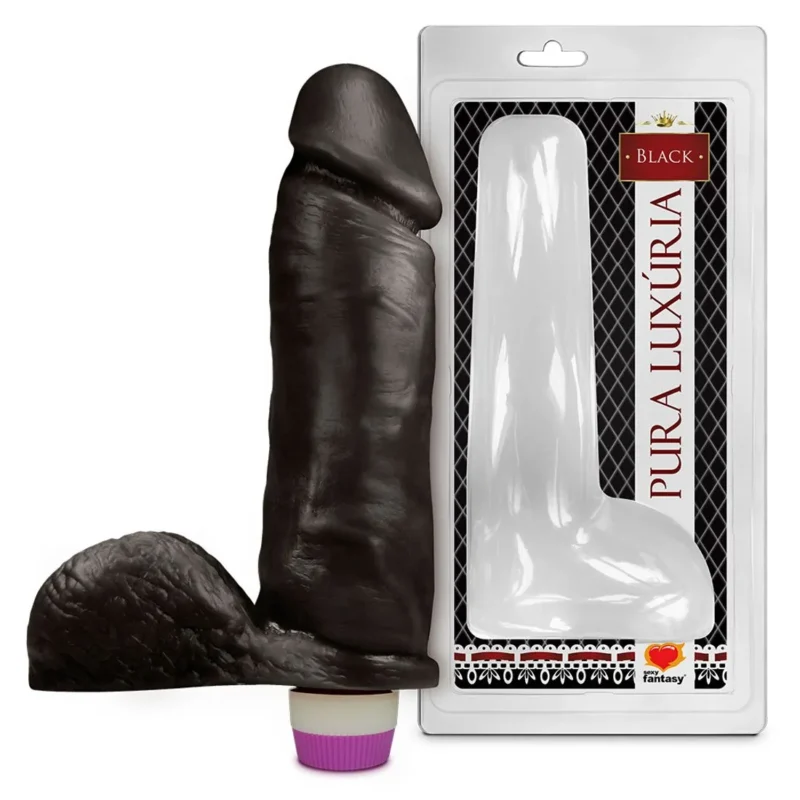 Protese Pura Luxuria Realistico com Escroto e Vibro 205 x 47cm Sexy Fantasy