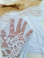 Robe Branco de Tule com Manga Média - Imagem 4