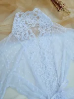 Robe Branco de Tule com Manga Média - Imagem 5