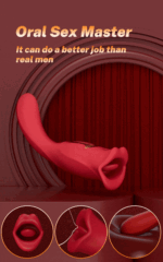 Vibrador Dildo Formato Boca Ponto G Vermelho