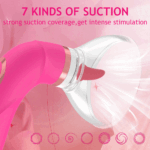 Vibrador Formato Lingua com Sucção Curvado Pink - Imagem 4
